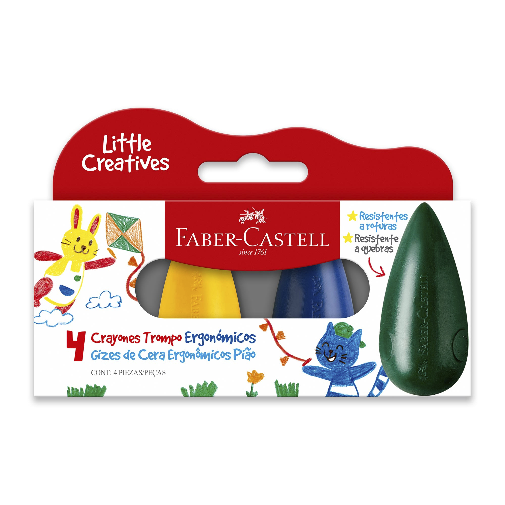 Easy grasp bulb crayons, pack of 4